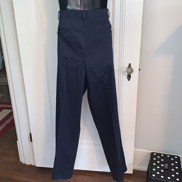 Roundtree & Yorke navy blue pleat front pants - Picture 4 of 8